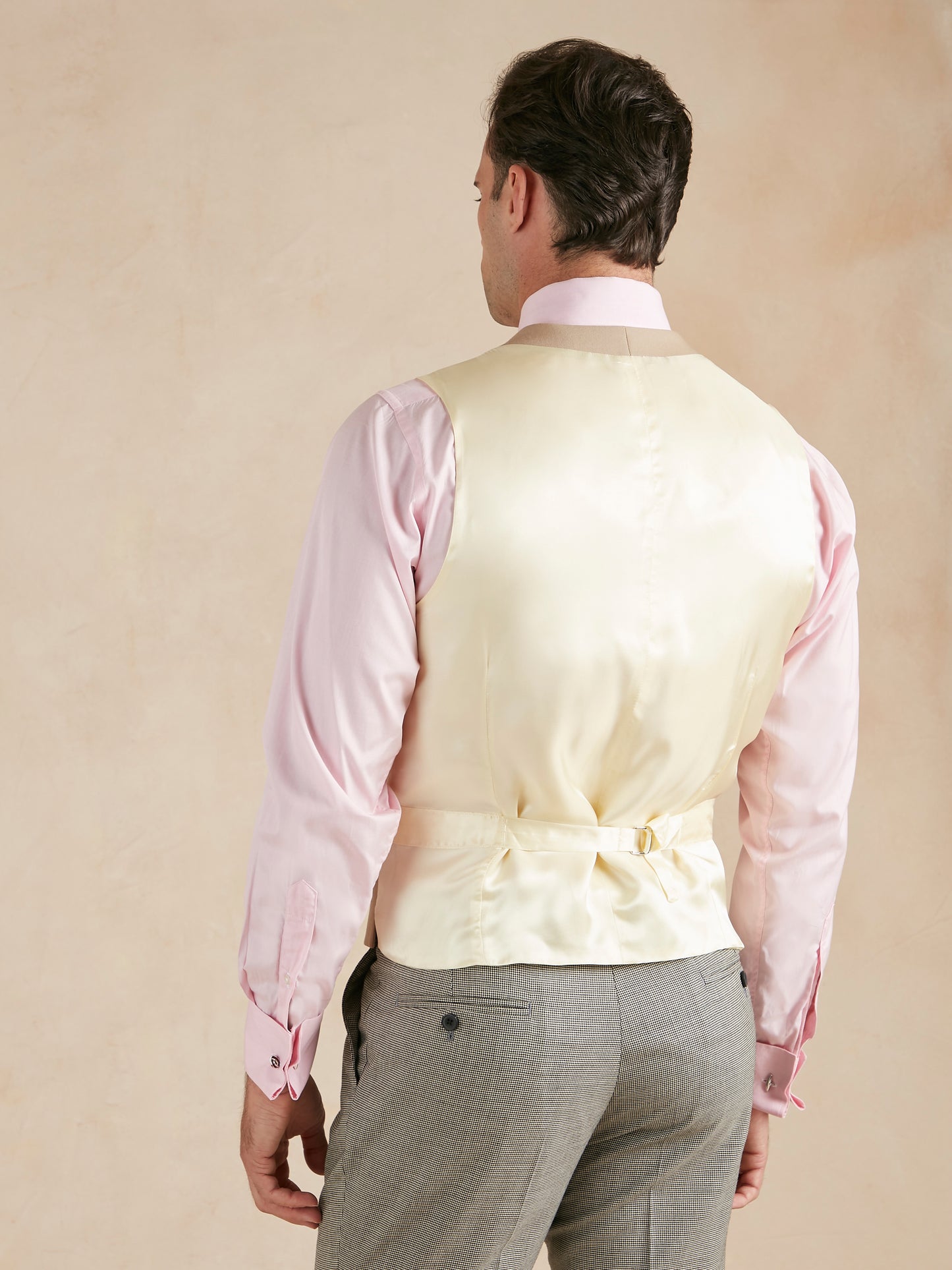 Royal Ascot Single Breasted Waistcoat Hire - Buff & Grey
