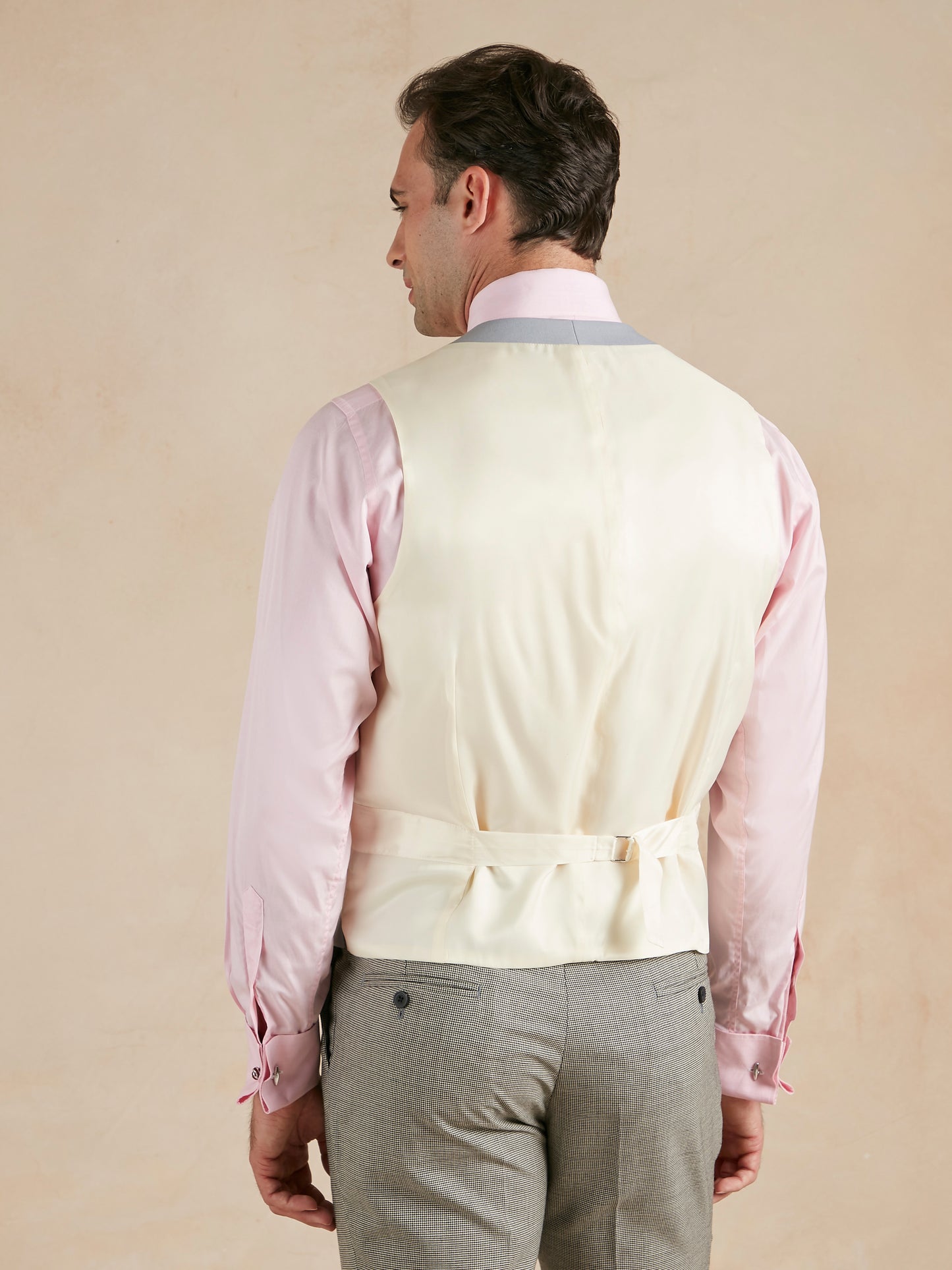 Royal Ascot Single Breasted Waistcoat Hire - Buff & Grey