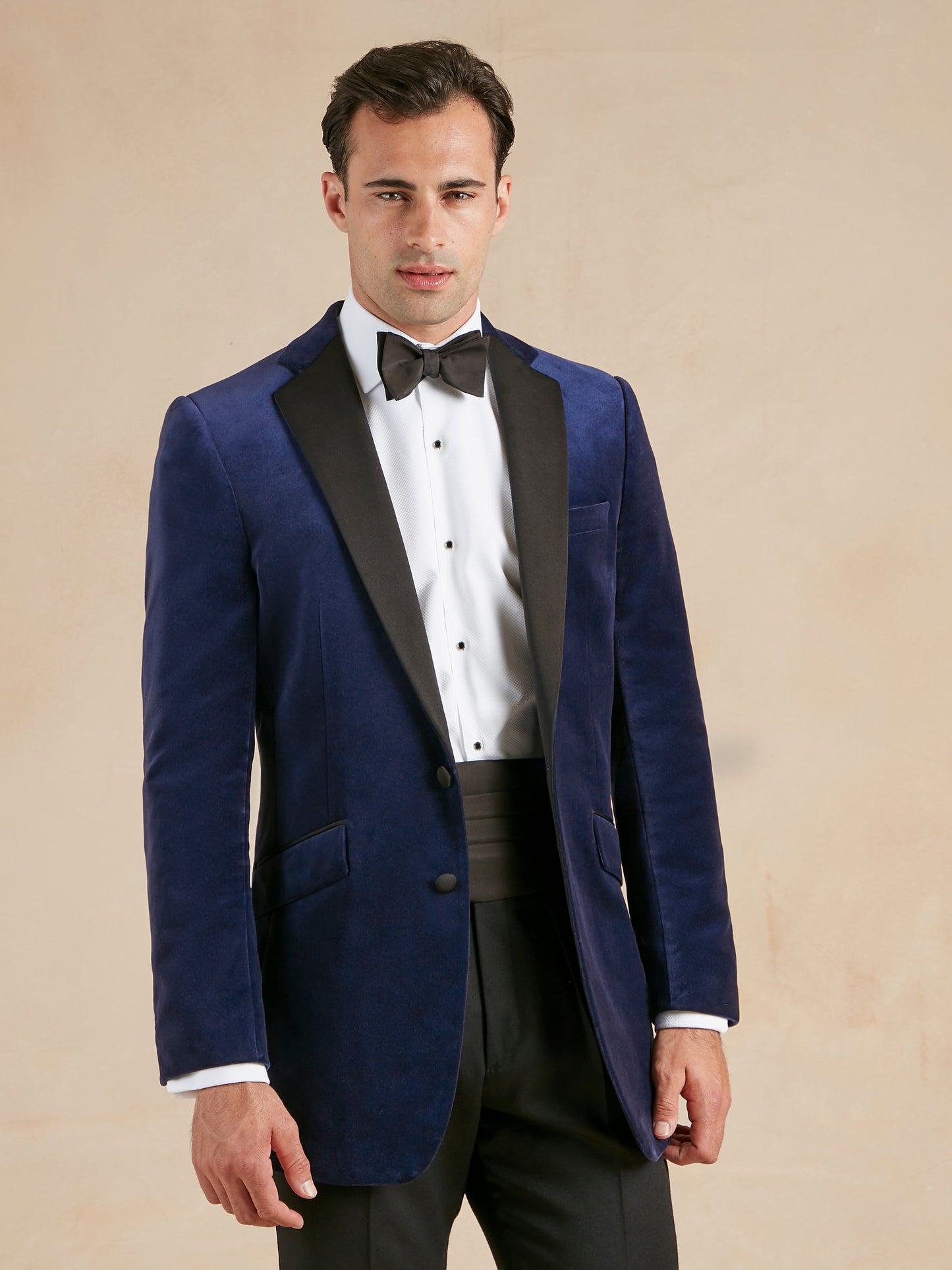 Single Breasted Navy Velvet Dinner Jacket Hire