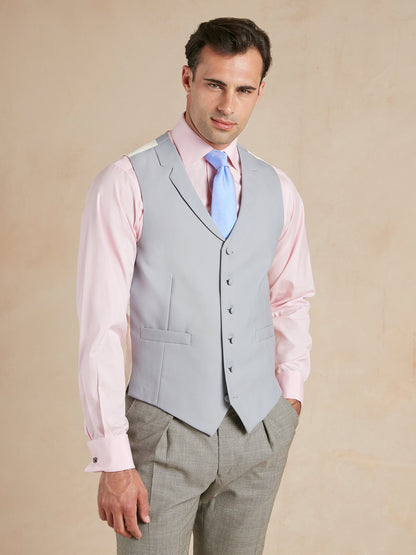 Royal Ascot Single Breasted Waistcoat Hire - Buff & Grey