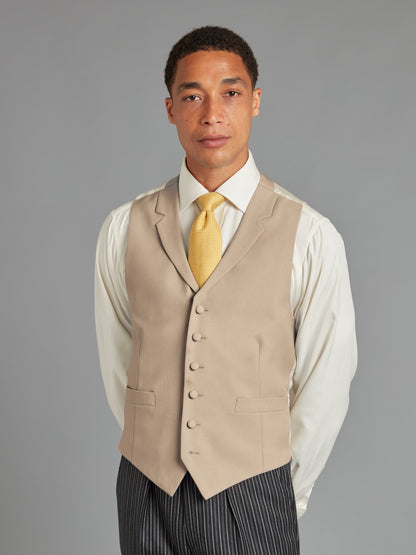 Ascot Single Breasted Waistcoat Hire - Grey & Buff